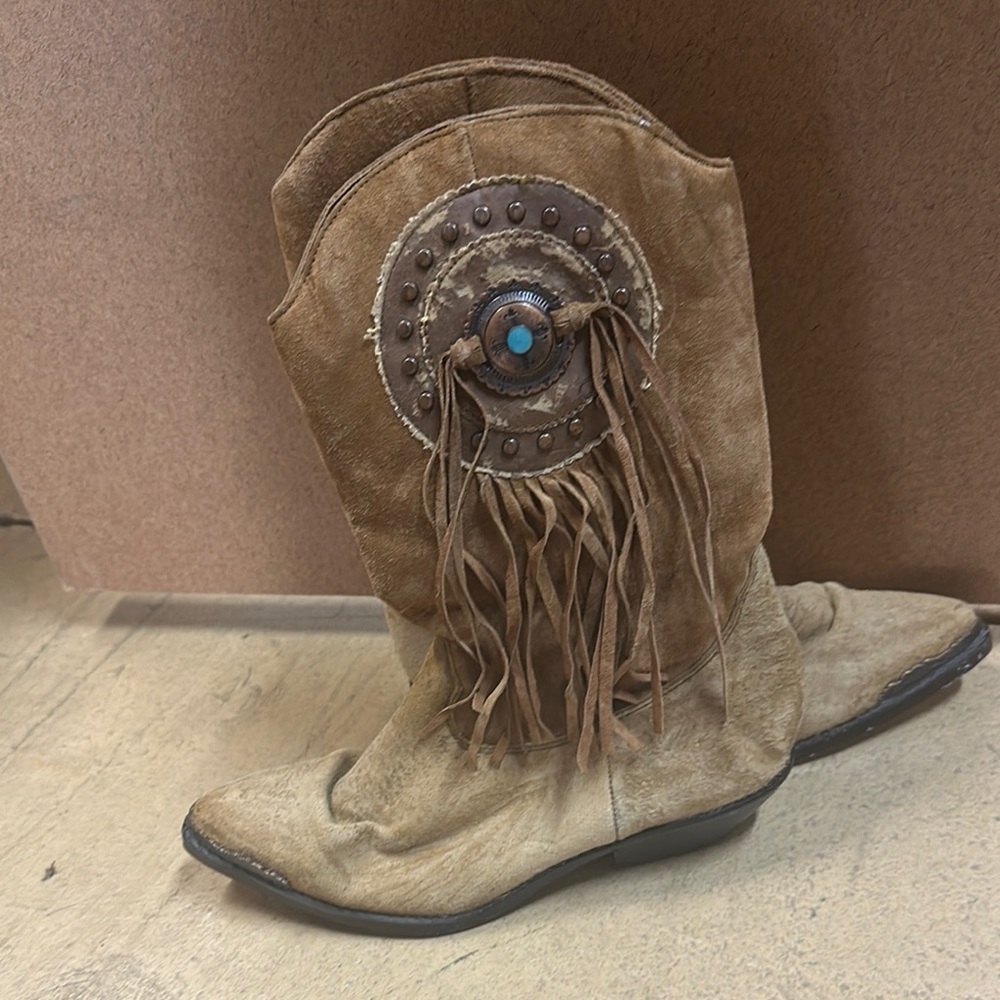 Tassle turquoise boots
